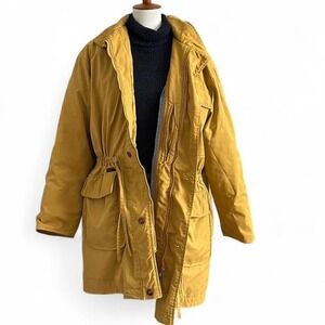 Vintage, yellow, duck down & feather filled puffy jacket